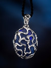 Black opal silver pendant
