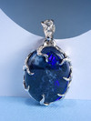 Black opal silver pendant