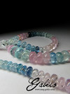 Beads from tourmaline, quartz and aquamarine