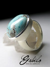 Silver matt ring with turquoise