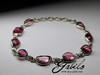 Silver bracelet with rubellite