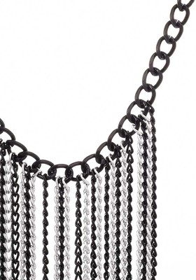 Decoration from black and white chains sheer