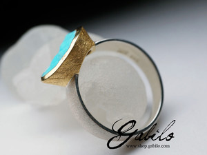Ring with gemimorphite gilding