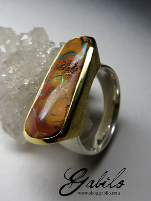 Big Koroit Opal Silver Ring