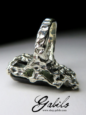 Ring with a Morion Crystal