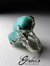 Gold ring with amazonite