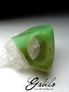 One-piece ring of two-color jade