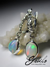 Ethiopian opal silver earrings