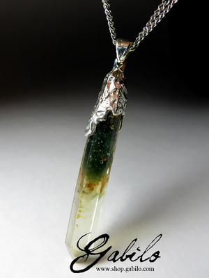 The natural citrine pendant in silver