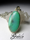 Silver pendant with chrysoprase