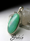 Silver pendant with chrysoprase