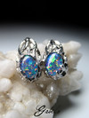 Triplet Opal silver earrings
