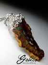 Men's boulder koroit opal necklace 