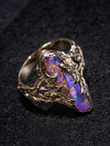 Crystal pipe opal gold ring