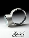Men`s aquamarine silver ring