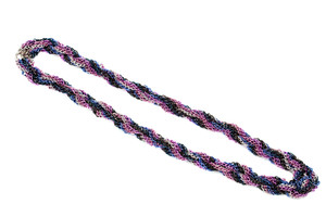 Decoration from colored chains spiral 12 rows