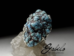 Large ring with turquoise Kazakhstan