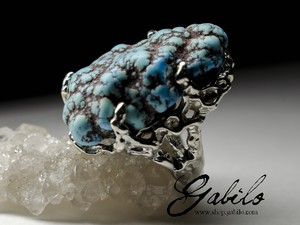 Large ring with turquoise Kazakhstan