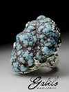 Large ring with turquoise Kazakhstan