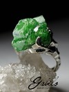 Silver Ring with Tsavorite Crystal Splice