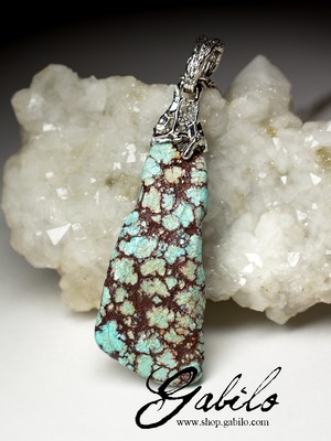 Silver pendant with turquoise