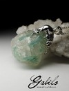 Emerald in quartz necklace