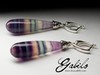 Earrings with polychrome fluorite
