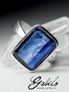 Silver ring with kyanite
