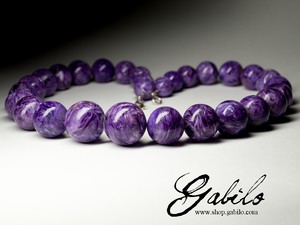 Large beads of charoite