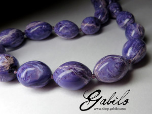 Beads from charoite first grade