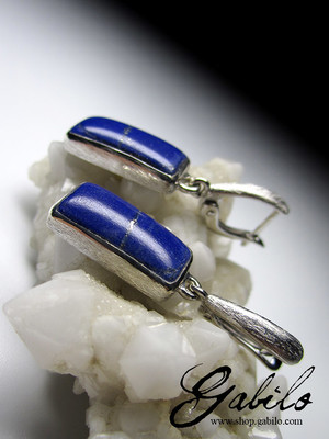 Lazurite silver earrings