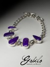 Silver bracelet with sugilite