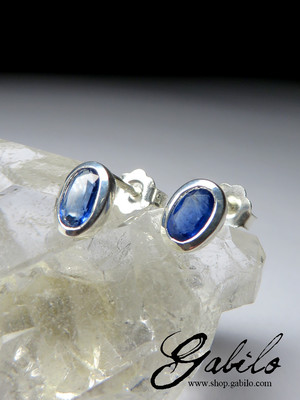 Kyanite silver earrings with Gem Report MSU