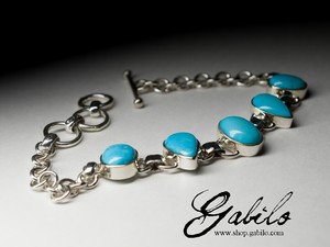 Silver bracelet with turquoise