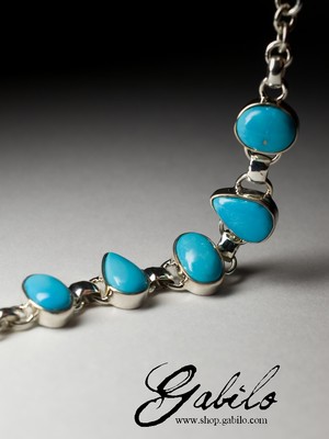 Silver bracelet with turquoise