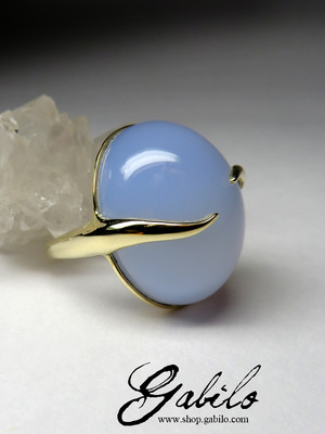 Blue Chalcedony Gold Ring