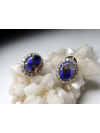 Black opal white gold earrings with diamonds 