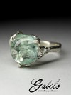 Silver ring with aquamarine