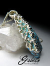 Silver pendant with turquoise nugget