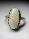 Opal and Diamonds Gold Ring