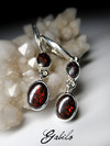 Silver earrings with boulder opal