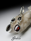 Silver earrings with boulder opal
