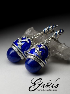 Silver earrings with lapis lazuli