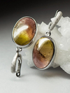 Bicolor Tourmaline Silver Earrings
