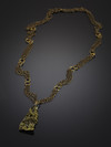 Pendant with epidote on bronze chains