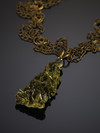 Pendant with epidote on bronze chains