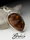 Silver pendant with fire agate