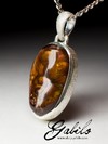 Silver pendant with fire agate