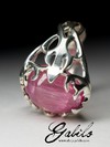 Rubellite with Cat's Eye Effect Silver Ring