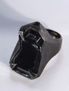 Black tourmaline crystal silver ring